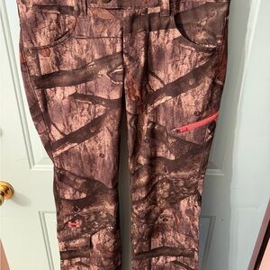 Under Armour Brown Camo Pants with Pink Logo